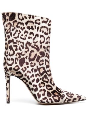Alexandre Vauthier Alex velvet leopard-print boots - Brown