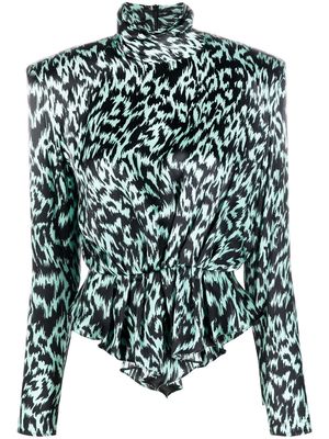 Alexandre Vauthier all-over leopard-print blouse - Black