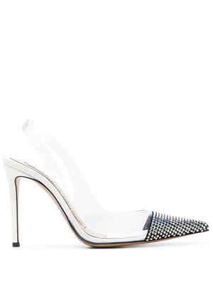 Alexandre Vauthier Amber Ghost 100mm crystal-embellished stiletto pumps - 010WHITE