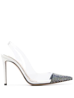 Alexandre Vauthier Amber Ghost 100mm crystal-embellished stiletto pumps - White