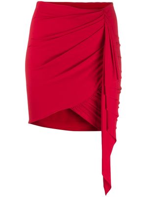 Alexandre Vauthier asymmetric drape skirt - Red