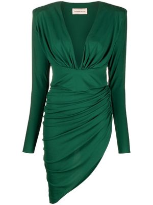 Alexandre Vauthier asymmetric ruched midi dress - Green