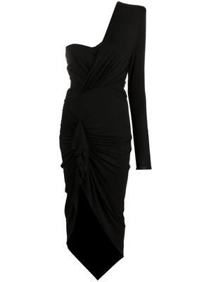 Alexandre Vauthier asymmetric ruched one-shoulder dress - Black