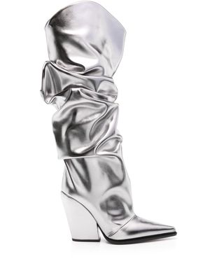 Alexandre Vauthier Avi 105mm knee-high boots - Silver