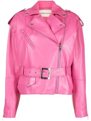 Alexandre Vauthier belted lambskin jacket - Pink