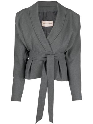 Alexandre Vauthier belted-waist oversized blazer - Grey