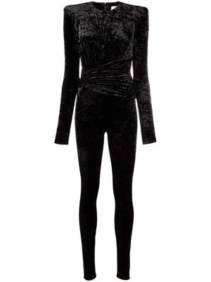 Alexandre Vauthier crushed-velvet jumpsuit - Black