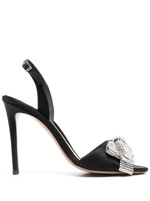 Alexandre Vauthier crystal bow-embellished 110mm sandals - Black