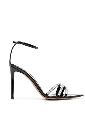 Alexandre Vauthier crystal-embellished 85mm leather sandals - Black