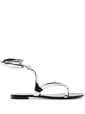 Alexandre Vauthier crystal-embellished flat sandals - Silver