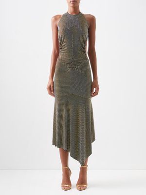 Alexandre Vauthier - Crystal-embellished Halterneck Jersey Dress - Womens - Yellow