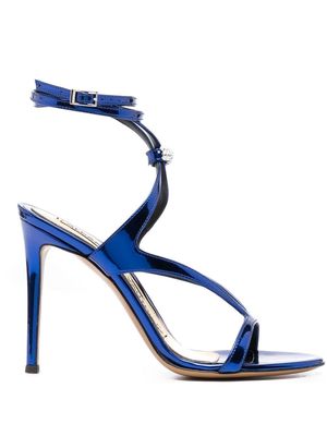 Alexandre Vauthier crystal-embellished leather sandals - Blue