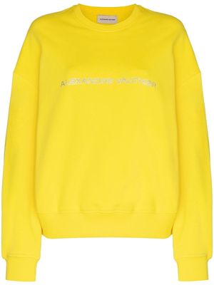 Alexandre Vauthier crystal-embellished logo sweatshirt - Yellow