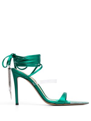 Alexandre Vauthier crystal-tassel strappy sandals - Green