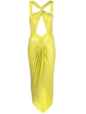 Alexandre Vauthier Crystallized asymmetric dress - Yellow