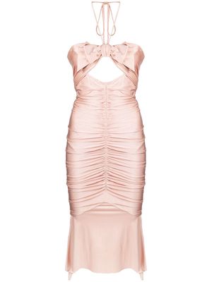 Alexandre Vauthier cut-out bow detail midi dress - Pink
