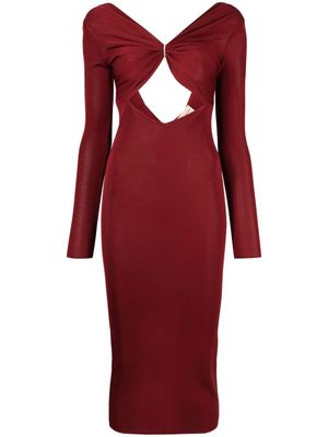 Alexandre Vauthier cut out-detailed knitted midi dress - Red