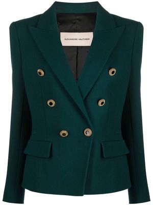 Alexandre Vauthier double-breasted tweed blazer - Green