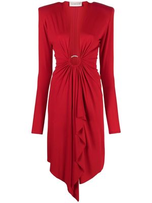 Alexandre Vauthier drape-detail midi dress - Red