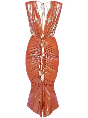 Alexandre Vauthier draped-detail dress - Orange