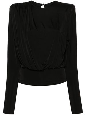 Alexandre Vauthier draped long-sleeve blouse - Black