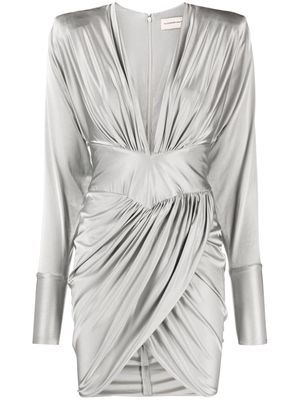 Alexandre Vauthier draped plunge minidress - Silver