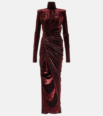 Alexandre Vauthier Draped velvet maxi dress