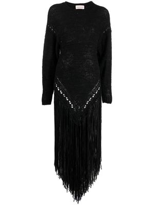 Alexandre Vauthier fringed knitted maxi dress - Black