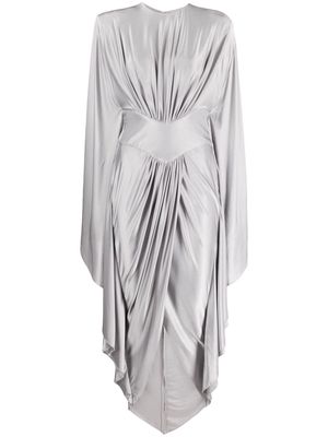 Alexandre Vauthier gathered asymmetric-hem dress - Silver