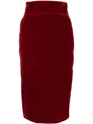 Alexandre Vauthier high-waisted cotton pencil skirt - Red