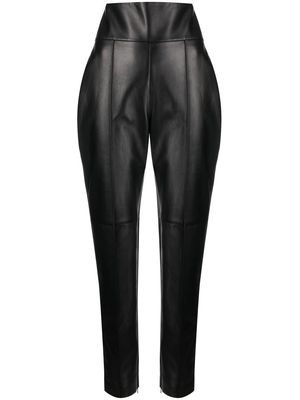 Alexandre Vauthier high-waisted leather trousers - Black