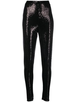 Alexandre Vauthier high-waisted sequin-design leggings - Black