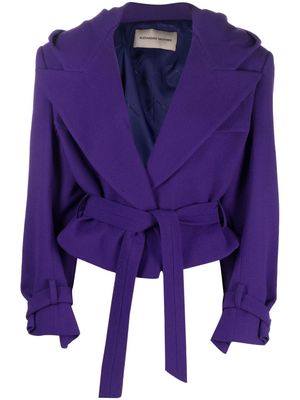 Alexandre Vauthier hooded cropped wool jacket - Purple