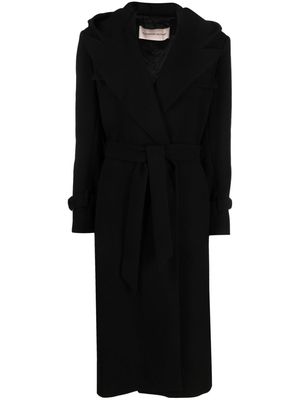 Alexandre Vauthier hooded wool long coat - Black