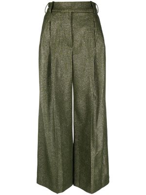 Alexandre Vauthier houndstooth-pattern palazzo pants - Green