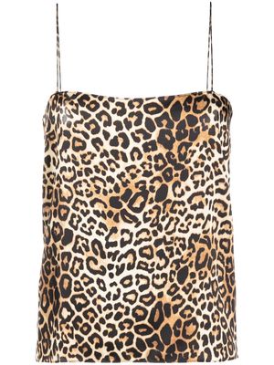 Alexandre Vauthier leopard-print silk cami top - Brown