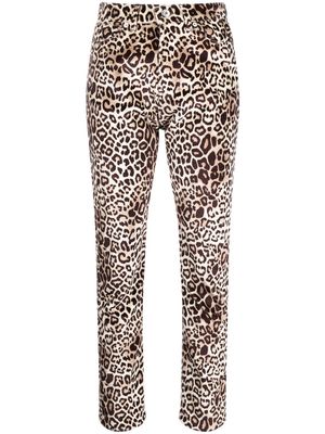Alexandre Vauthier leopard-print slim fit jeans - Neutrals