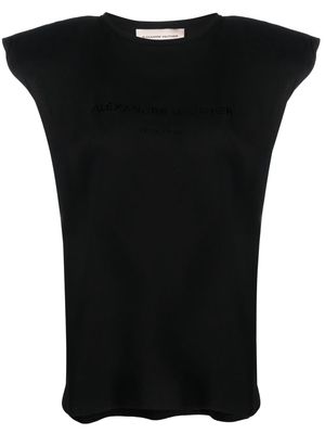Alexandre Vauthier logo-print flared-sleeve T-shirt - Black