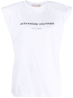 Alexandre Vauthier logo-print flared-sleeve T-shirt - White