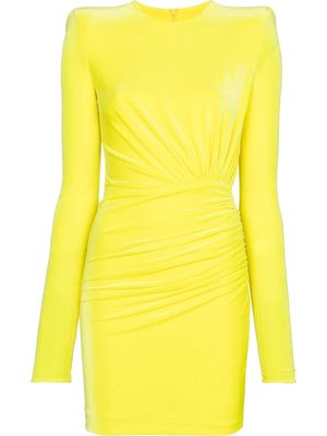 Alexandre Vauthier long-sleeve gathered minidress - Yellow