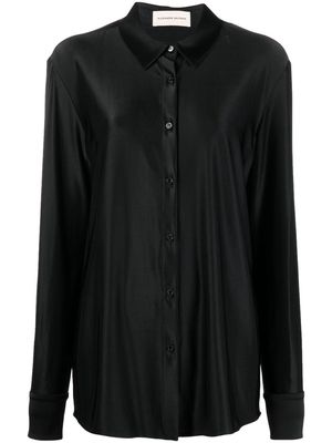 Alexandre Vauthier long-sleeve satin shirt - Black
