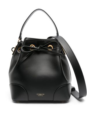 Alexandre Vauthier medium BBag logo-print leather bucket bag - Black