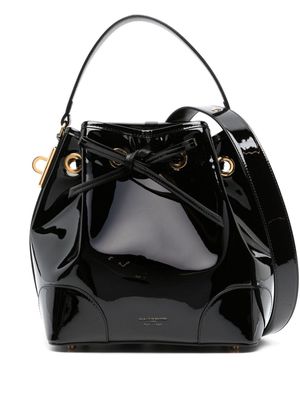 Alexandre Vauthier medium BBag patent leather bucket bag - Black