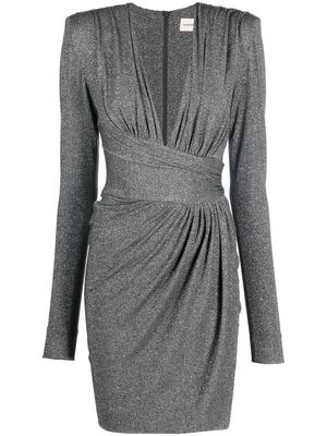 ALEXANDRE VAUTHIER metallic draped mini dress - Silver