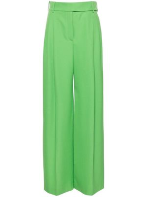 Alexandre Vauthier mid-rise palazzo crepe trousers - Green