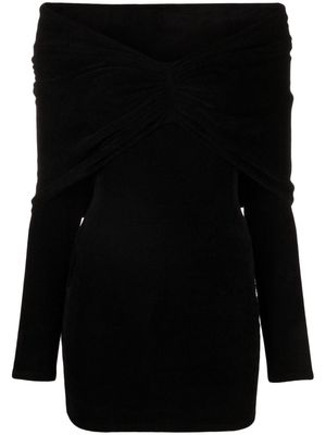 Alexandre Vauthier off-shoulder velvet-knit minidress - Black