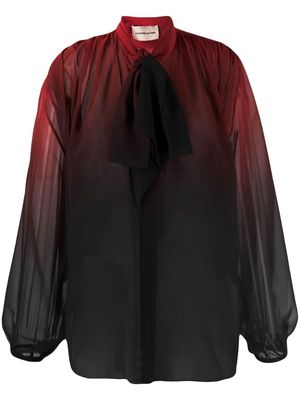 Alexandre Vauthier ombré pussy-bow blouse - Black