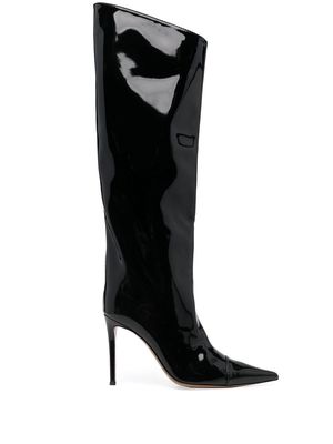 Alexandre Vauthier patent leather pointed-toe boots - Black