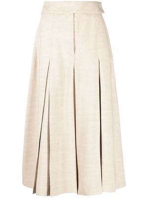 Alexandre Vauthier pleated tailored culottes - Neutrals