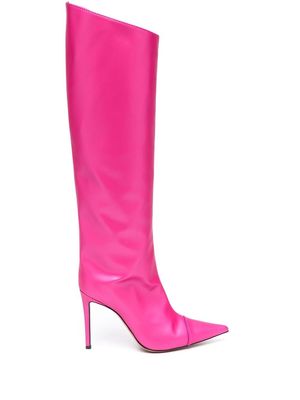 Alexandre Vauthier pointed-toe knee-length 115mm boots - Pink